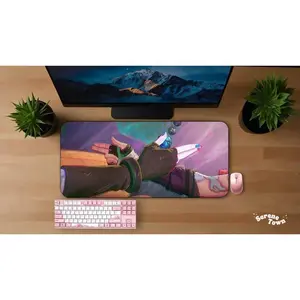 Jinx And Isha Arcane Desk Mat | XL Minimalist High Quality Gaming Gift Computer Mouse Pad, Office Decor, Desk Accessories