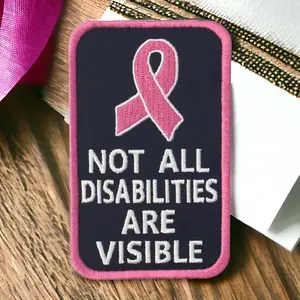Not All Disabilities are Visible Vests/Harnesses Service Dog Emblem 2 x 3-Inch Embroidered Fastener Hook & Loop Patch