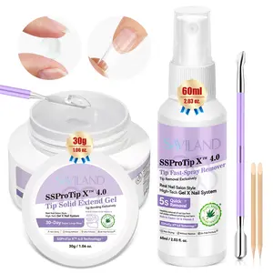 SAVILAND Solid Nail Glue Gel & Remover DUO: All-in-1 Press on Nails Tools Kit Nail Glue Remover Strong Gel X Nail Glue Fast Nail Gel Remover Castor Oil VE Nail Tech Enthusiastic Home Easy Use Nail Care Nail Polish