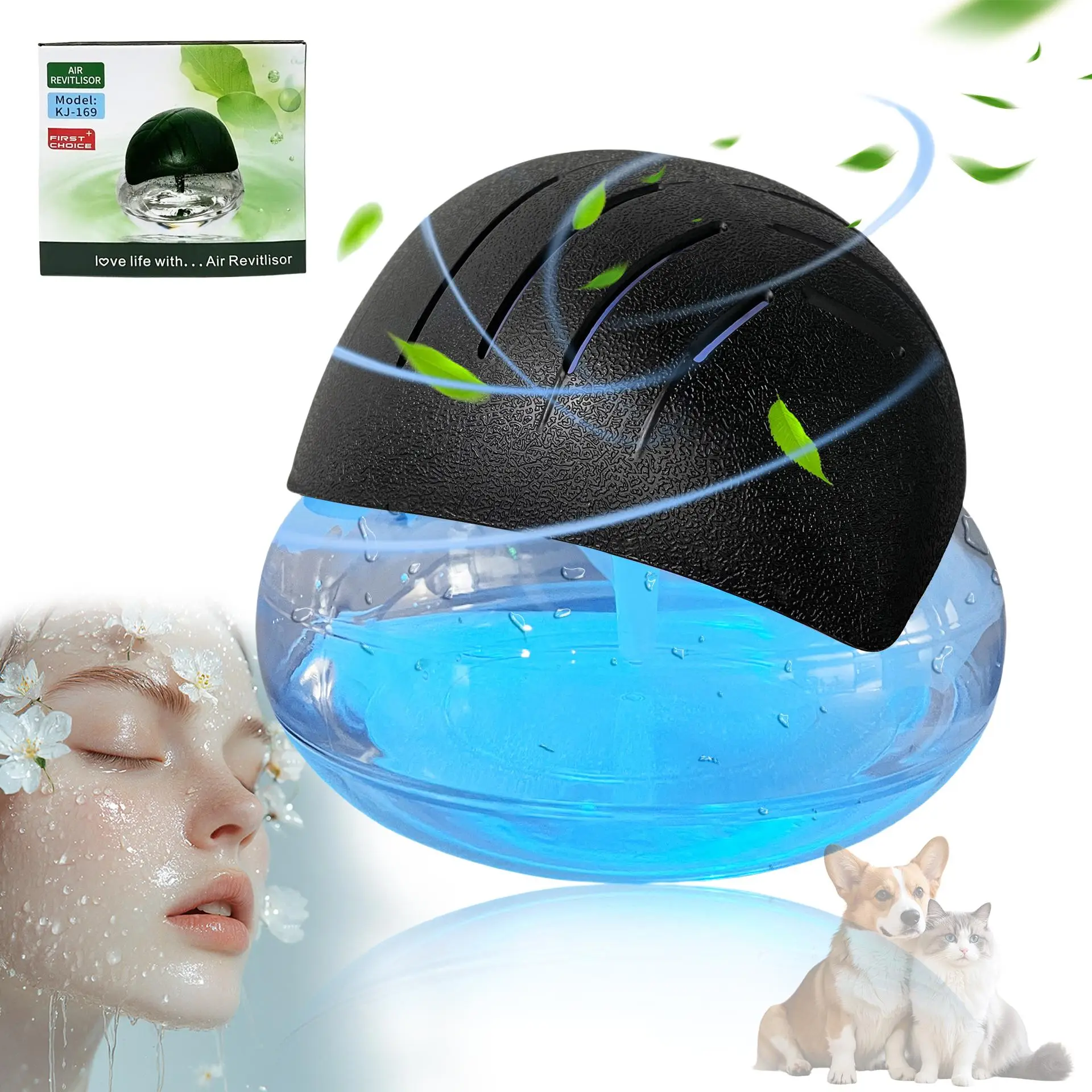 Air Purifier, Indoor Air Purifier with LED Light, Water Filtration Home Air Purifier, Essential Oil Aroma Diffuser with LED Night Light, Air Purifying