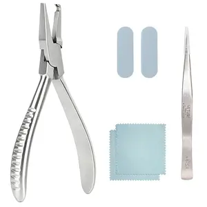 Ring Opener Plier Kit with Polishing Cloth, Tweezers & Sanding Strips for Jewelry Repair