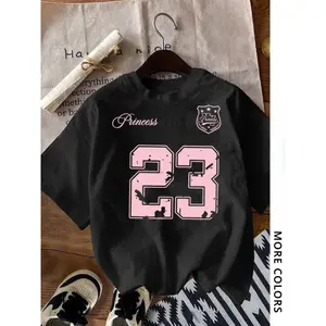 Women's Letter & Heart Print Round Neck Tee, Fashion Casual Crew Neck T-shirt for Daily Holiday Vacation Outdoor Wear, Ladies Clothes for Summer, Top, Graphic Tees Women