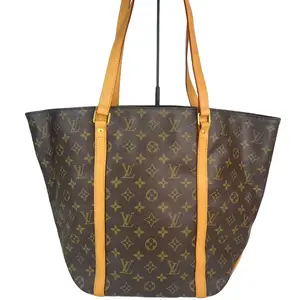 Pre-owned Louis Vuitton Leather tote bags Shopping Sac Monogram Canvas Tote Bag