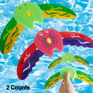 2-Pack Devil Fish Underwater Pool Toy, Water Pressure Powered, Slides and Turns, Indoor Outdoor Pool Beach Fun