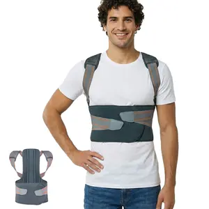 AULEXMED Back Posture Corrector with Shoulder Straps & Waist Belt | Adjustable Support for Back Pain Relief