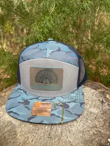 Teal Camo/Navy/Grey Kamel 707 7 Panel Acrylic Patch Hat
