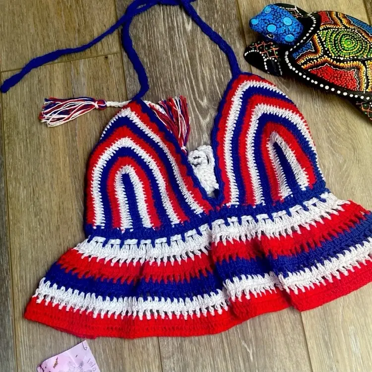 Gorgeous Americana crochet bralette