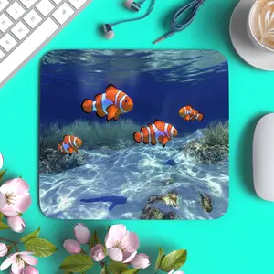 Frutiger Aero Y2K clownfish ocean Vaporwave Aesthetic Mouse Pad Handmade by Seller, Fish Aquarium computer accessories Fish MousePad for laptop and gaming Lisa Frank