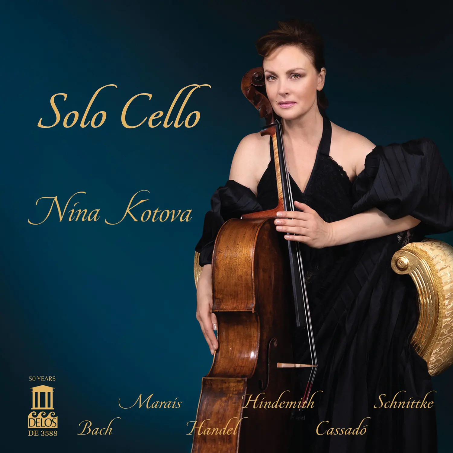 Nina Kotova Solo Cello Classical Music CD - 2023 Release, Delos Label, Breathtaking Performances, Single Disc Audio Compact Disc, Unusual And Beloved Repertoire