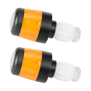 Explorinox 2Pcs Bicycle Handlebar End Light, Rechargeable Bike LED Flash Lamp, Bike Handlebar Plugs Safety Indicator Light for Nigh Riding Cycling