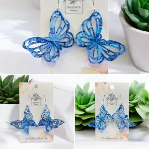 Acrylic Butterfly Earrings - Lightweight and Comfortable
