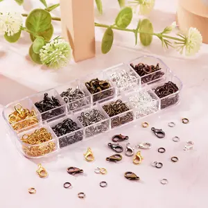 240 Pcs Jewelry Finding Kits with 5mm Open Jump Rings & 12x6mm Lobster Claw Clasp for DIY Bracelet Necklace Jewelry Making