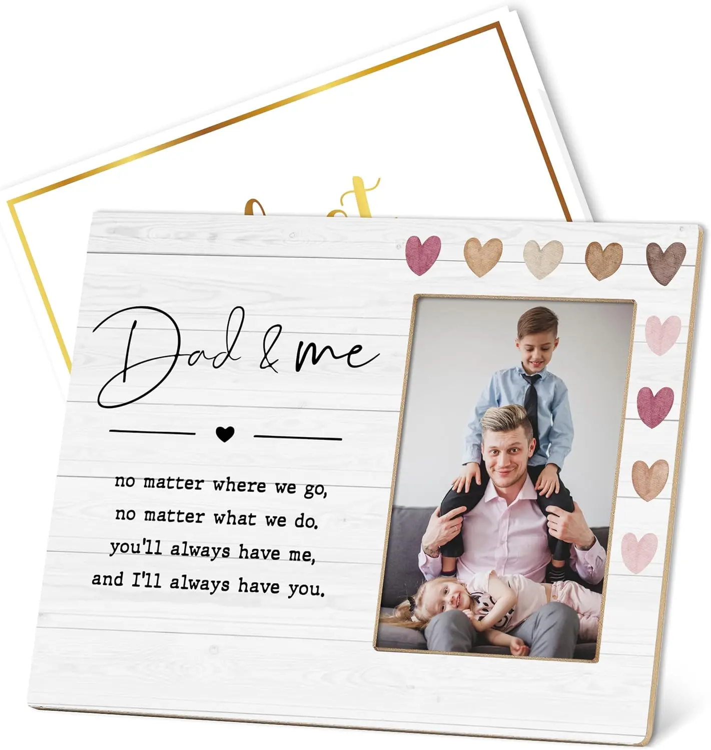 Dad 4x6 Picture Frame, Dad & Me, First Time Dad Gifts, Birthday Gifts for Father,  Decoration for Wall And Tabletop Display-B09