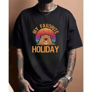 Groundhog Day Cotton Tee for Men & Women – Funny Woodchuck My Favorite Holiday T-Shirt