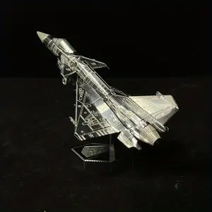 Metal DIY Handicraft Brain Teaser Toy 3D Metal Model, Brain Teasing and Stress-Relieving, 10 Fighter Jets, Assembly Creative Brain Teaser Toy