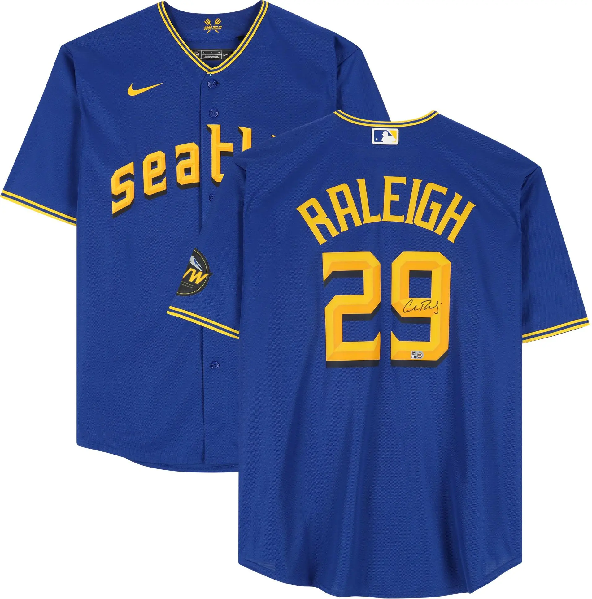 Cal Raleigh Seattle Mariners Autographed Nike City Connect Replica Jersey - Fanatics Authentic Certified
