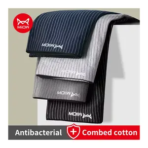 MiiOW 4Pcs Cotton Men's Boxer Underwear Graphene Antibacterial Man Trunks Breathable Striped Men Underpants Boxers Male Panties