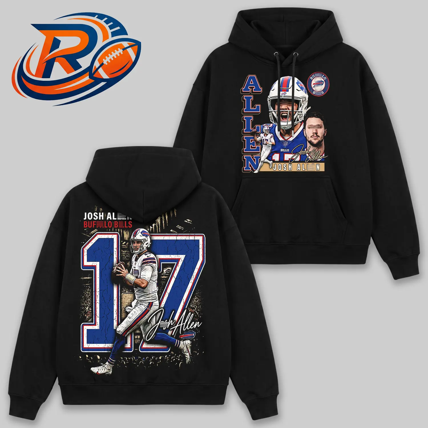 Josh Allen #17 V3 Football Hoodie T-shirt, Buffalo Quarterback Graphic Hoodie T-shirt, Vintage The U.S. Football Championship -Inspired Sports Sweatshirt, Josh Allen Fan Apparel, Football Fan Hoodie, Game Day Streetwear, Gift for Football Fans