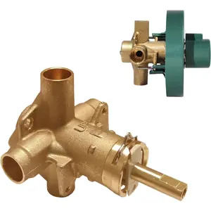 Replacement for 2520 Valve, Compatible with 2520 Pressure Balancing Shower Rough-In Valve, 4 Ports, 1/2 Inch CC, Brass