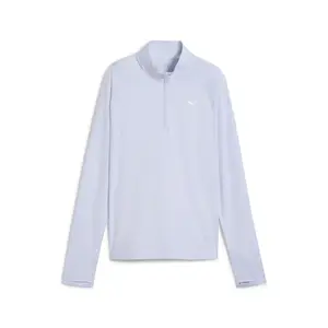 PUMA Womens Run Velocity Cloudspun Collared Long Sleeve Quarter Zip Casual Outerwear Casual - Blue
