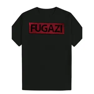 Men's FUGAZI Printed Short-Sleeve T-Shirt - Bright Red, Size L, New Label with Apple Design funny