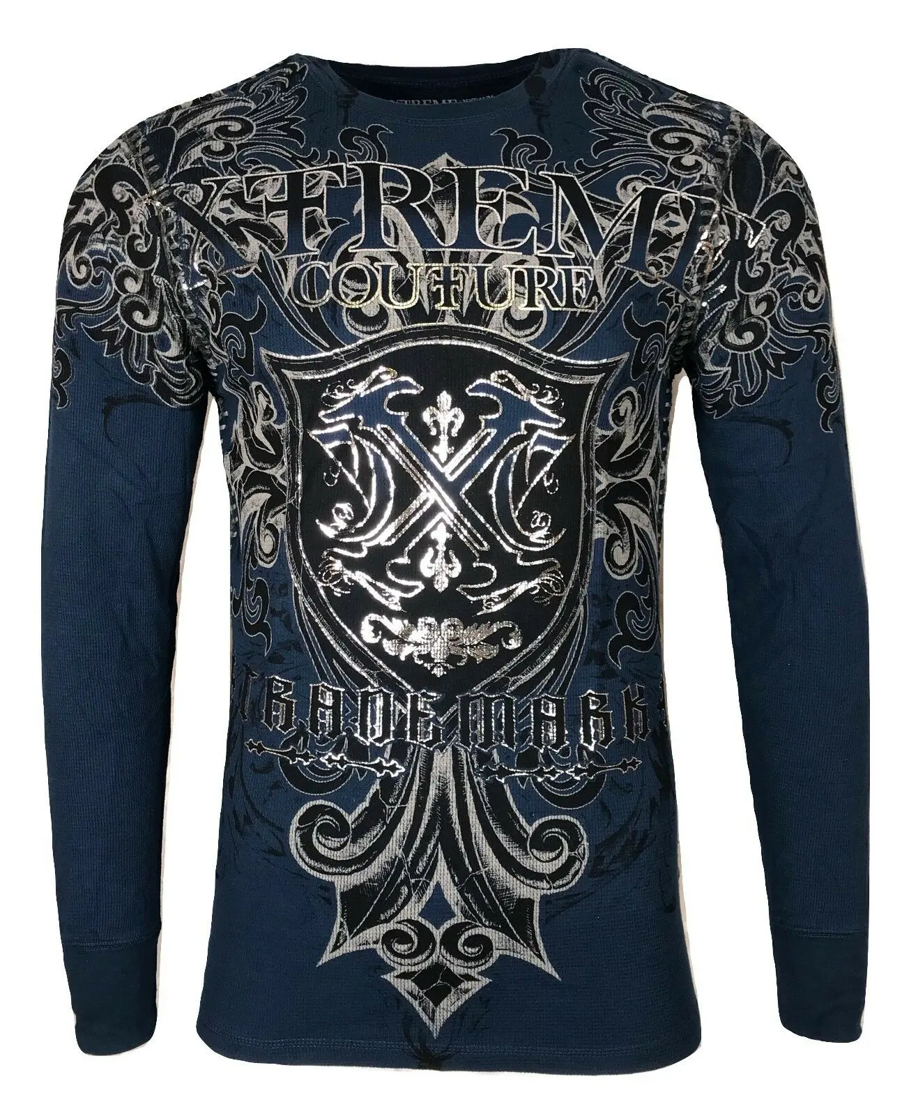 Xtreme Couture by Affliction Men's Long Sleeve Graphic Thermal Shirt - Long Sleeve Shirt, Casual Libertarian Biker Menswear Top
