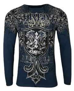 Xtreme Couture by Affliction Men's Long Sleeve Graphic Thermal Shirt - Menswear, Casual Libertarian Biker Top