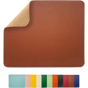 Leather  Pad -   Pad, Double Side  Pad with Stitched Edge,  Ultra Thin  Pad for Computers, Laptop, Office & , 10.2 x 8.3 Inch, 1 Pack (Brown)