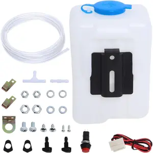 Wadoy Universal Windshield Washer Pump Reservoir Kit 99300 Fluid Reservoir Tank Bottle with Pump