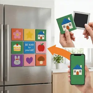 9-Piece Creative Photo Magnet Set, DIY Decorative Magnets, Customizable Photos, Ideal Gift, Kitchen & Office Use, Boxed Packaging