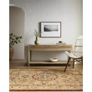 Fairfax 100% Wool Hand Tufted Area Rug in Warm, with Medallion