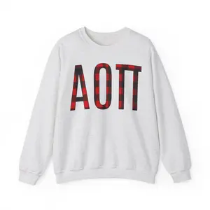 Alpha Omicron Pi Christmas Plaid Nickname Crewnecks