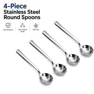 [AREL] 4 PCs Stainless Steel Soup Spoon Set Cutlery