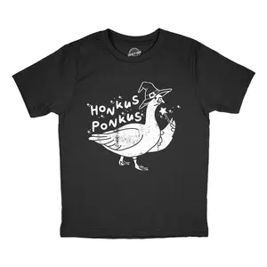 Youth Funny T Shirts Honkus Ponkus Sarcastic Halloween Goose Graphic Novelty Tee For Kids Funny T Shirts Halloween Tops for Kid Funny Animal Short Sleeve Novelty Tees for Kids Black -