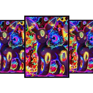 10 Pokémon Iridescent Shimmering Holographic High-Class Umbreon Eeveelution Card Sleeves - Unique Design Colorful Stunning Beautiful