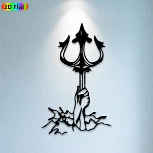 1pc Trident Metal Wall Art, Mythical Trident Statue Mural, Ideal Gift for Halloween, New Year, Mythology Enthusiasts, Weather-Resistant Metal Wall Decor Wall Sculptures, Perfect for Outdoor Fence & Indoor Wall Decor Aficionados