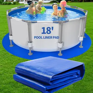 18FT Round Pool Liner Pad for Above Ground Swimming Pools, Thickened Ground Mat for Pool Protection, Durable Underlayment Pad Extend Liner Life, Outdoor Pool Floor Tarp Prevents Punctures and Wear