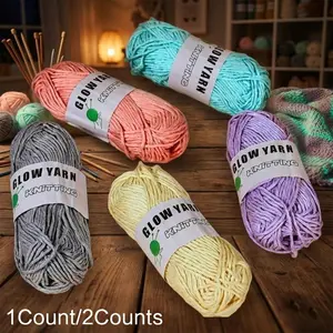 Glow in the Dark Yarn for Crochet: DIY Soft, Flexible & Eco-Friendly Knitting Thread. High Elasticity, Anti-Break, Skin-Friendly. Perfect for Spring Crafts, Nighttime & Creative Multi-Scene Projects.