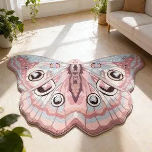 Fashion Creative Butterfly Decorative Living Room Carpet, Bedroom Bedside Soft Plush Rug, Modern Art Sofa Coffee Table Mat, Home Decor Rug