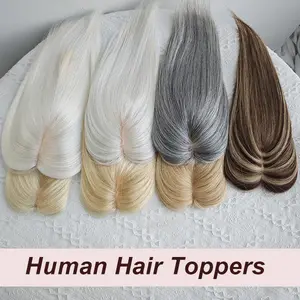 Human Hair Toppers With Clips Machine-Remy Hair Toppers For Woman Natural Topper Włosy For Thin Hair One Piece Toppers