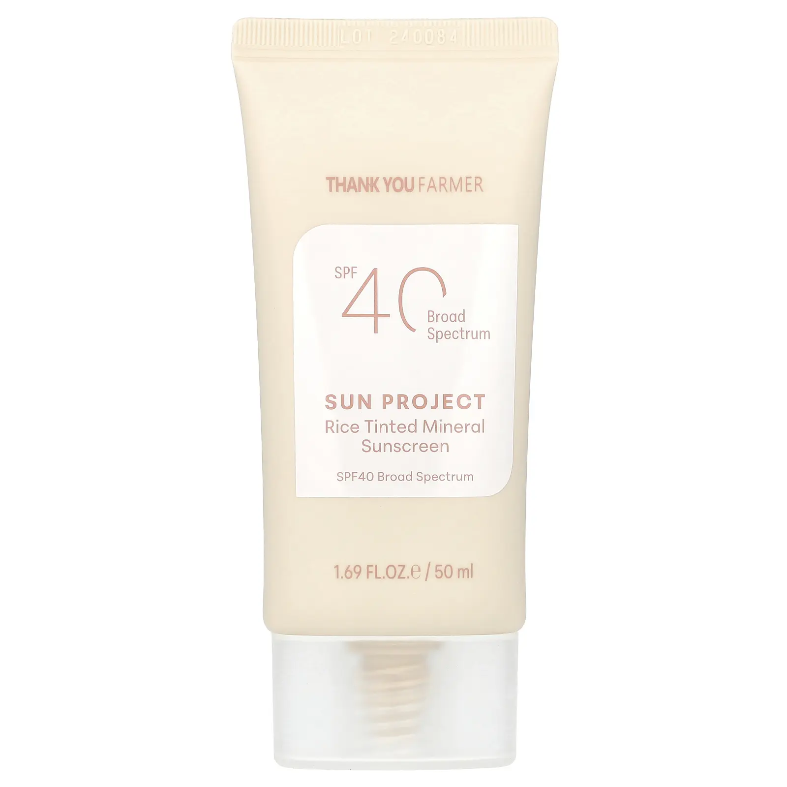 Thank You Farmer Sun Project, Rice Tinted Mineral Sunscreen, SPF40, 1.69 fl oz (50 ml)