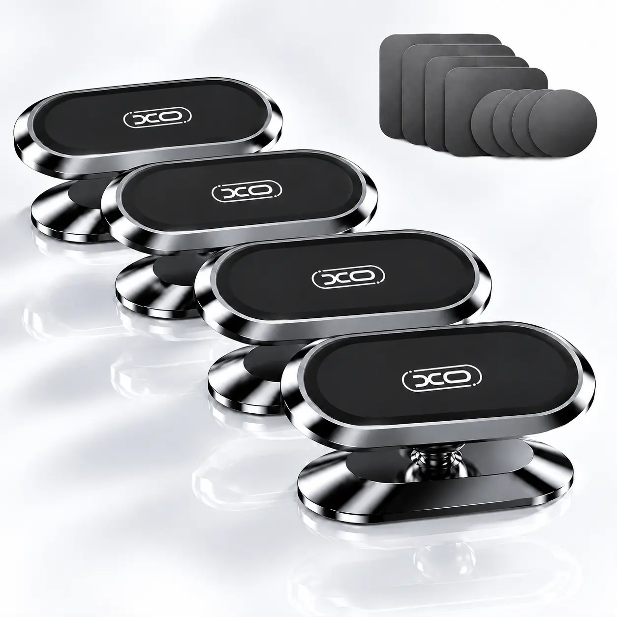 XO Magnetic Car Phone Holder, 1/2/4 Pack 360° Rotatable Phone Mount with Suction Cup Base, Universal Hands-Free Dashboard Phone Stand for GPS Navigation, Driving, Road Trips, and Everyday Car Accessories,techvibes