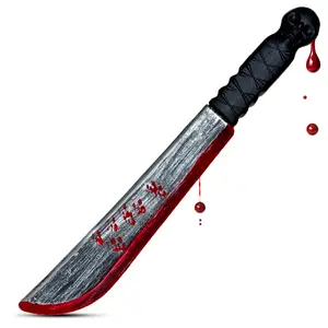 Halloween Realistic Weapon 43cm Bloody Knife Prop Fancy Dress Haunted Movie Killer Jason Scream Characters Accessory Dagger