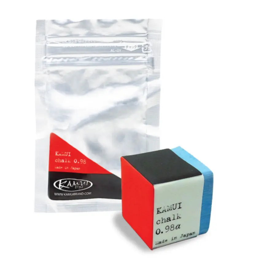 KAMUI 0.98 Billiards Chalk - Even Coating, Long-Lasting Performance, Tackier Grip for Billiards & Snooker Enthusiasts