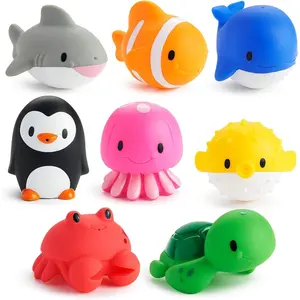 Baby Bath Toy Squirts for Babies and Toddlers 9 Months and Up, Ocean Sea Animals Squirters, 8 Pack