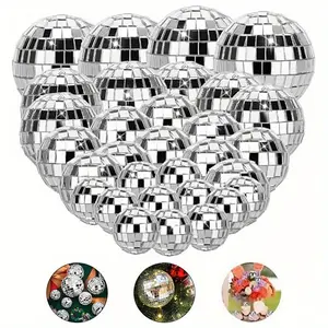 15 Silver Color Disco Balls Set, Reflective Glass Balls, Perfect for 70s Theme Parties, Graduations, Birthdays, Party Decorations