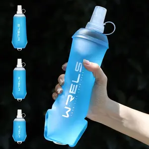 1PC WRELS 200ML/350ML/500ML Foldable Sports Soft Water Bottle Running Water Bottle Water Bag Portable Water Bottle Sports Drinking Bottle Suitable for Outdoor Running Mountaineering Cycling Off-road and Daily Gym Fitness