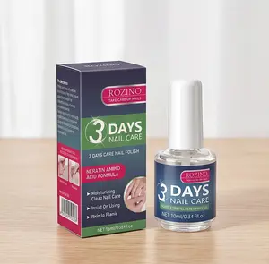 ROZINO 3-Day Nail Growth & Strength Serum - Keratin & Amino Acid Repair for Damaged, Thin, Brittle Nails - High Gloss Finish (16ml)