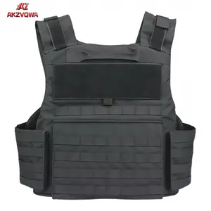 A001-AKZVQWA Crusader 2.0 Tactical Molle Vest Quick Release Buckles Adjustable Size with Triple Pouches, Medium Airsoft Vest