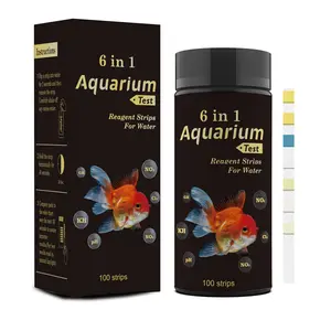 100 Pieces Aquarium Water Quality Test Strips, 6-In-1 Rapid Test, Easy to Use, Stable Color Change, Ideal for Freshwater Fish Tanks